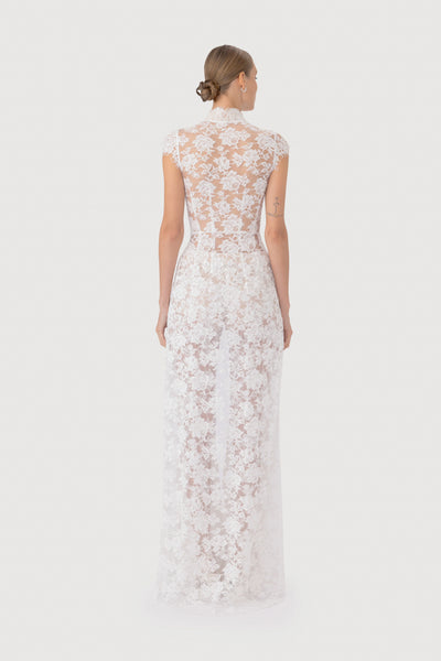 White floral lace top - full look